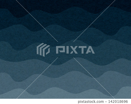 Washi-style wave pattern background (dark blue/navy) Washi-style wave pattern background (dark blue/navy) 142018696