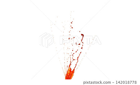 Blood Splash in Freeze Motion . Isolated on White Background Blood Splash in Freeze Motion . Isolated on White Background 142018778