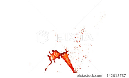 Blood Splash in Freeze Motion . Isolated on White Background Blood Splash in Freeze Motion . Isolated on White Background 142018787