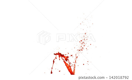 Blood Splash in Freeze Motion . Isolated on White Background Blood Splash in Freeze Motion . Isolated on White Background 142018792