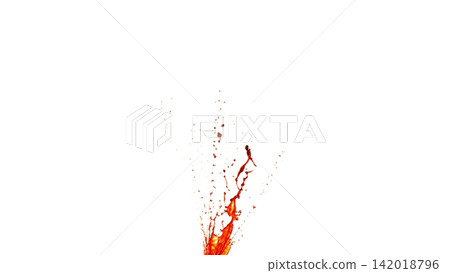 Blood Splash in Freeze Motion . Isolated on White Background Blood Splash in Freeze Motion . Isolated on White Background 142018796