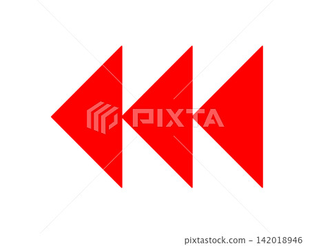 Illustration of a triple triangular arrow Illustration of a triple triangular arrow 142018946