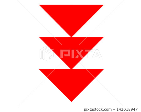 Illustration of three triangular arrows Illustration of three triangular arrows 142018947