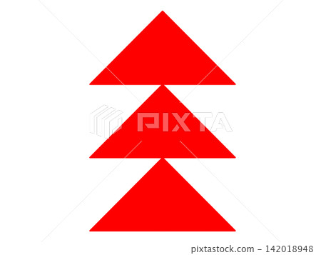 Illustration of three triangular arrows 142018948