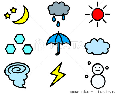 Weather illustration set Weather illustration set 142018949