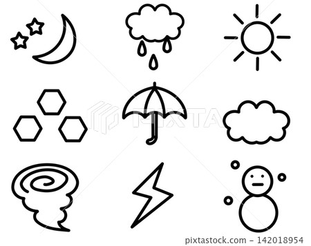 Weather illustration set Weather illustration set 142018954