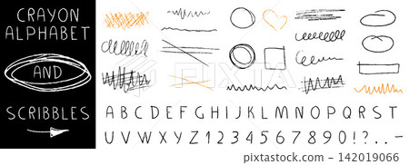 Hand Drawn Pencil and Crayon Sketch Marks Collection Hand Drawn Pencil and Crayon Sketch Marks Collection 142019066