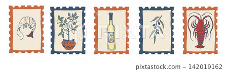 Mediterranean Cuisine Stamp Set 142019162