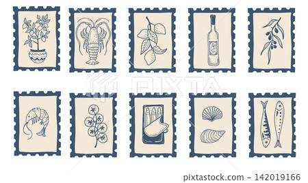 Amalfi Inspired Food Stamp Collection Amalfi Inspired Food Stamp Collection 142019166