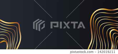 Black and Gold Abstract Surface with Copy Zone 142019211