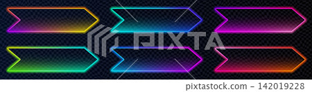 Neon Arrow Button with Glow Effect for Web and App Neon Arrow Button with Glow Effect for Web and App 142019228