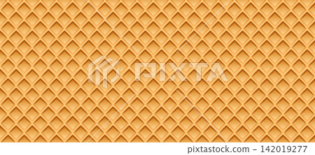 Golden Wafer Biscuit Pattern Crunchy Sweet Texture Background Golden Wafer Biscuit Pattern Crunchy Sweet Texture Background 142019277