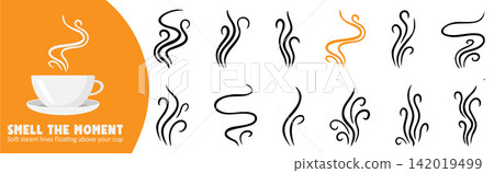 Swirling Steam Cloud Icons for Coffee and Tea Swirling Steam Cloud Icons for Coffee and Tea 142019499