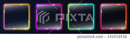 Neon call to action glowing button and banner UI element set Neon call to action glowing button and banner UI element set 142019536