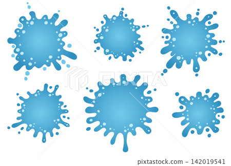 Creative Blue Splash Frame Illustration Set Creative Blue Splash Frame Illustration Set 142019541