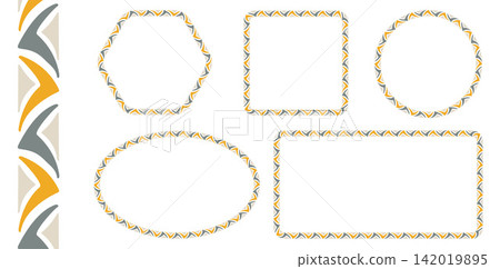 Geometric Tiki Tribal Frame Elements Set Geometric Tiki Tribal Frame Elements Set 142019895