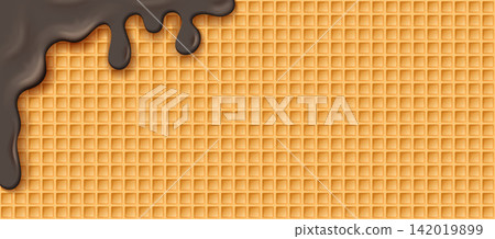 Seamless Wafer Pattern with Chocolate Icing 142019899