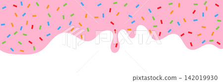 Colorful Dessert Drip Borders with Candy Sprinkles Colorful Dessert Drip Borders with Candy Sprinkles 142019930