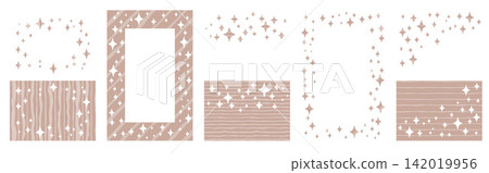 Vintage Stripe Confetti Cutout Frame Collage Vintage Stripe Confetti Cutout Frame Collage 142019956