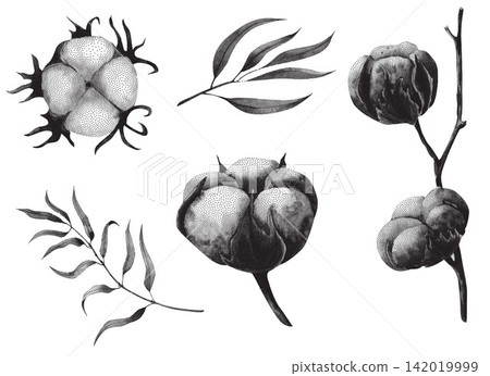 Geometric Floral Flowers Made of Dots Geometric Floral Flowers Made of Dots 142019999