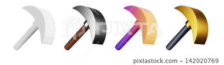 3D axe glossy icons on white background 3D axe glossy icons on white background 142020769