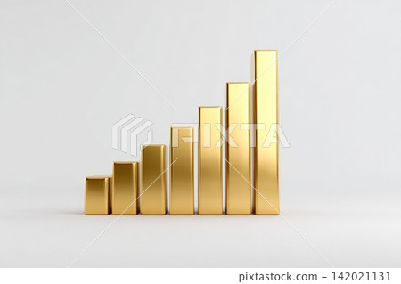 Rising gold bars depict increasing trends in financial growth and prosperity Rising gold bars depict increasing trends in financial growth and prosperity 142021131