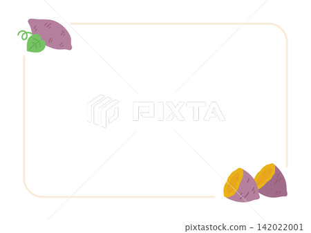 栗木畫框，秋季畫框插圖素材 142022001
