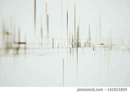 Glitch lines create a dynamic visual display on a white wall surface 142023809