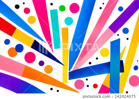 Colorful Abstract Geometric Burst Background, Modern Dynamic Shapes Composition 142024075