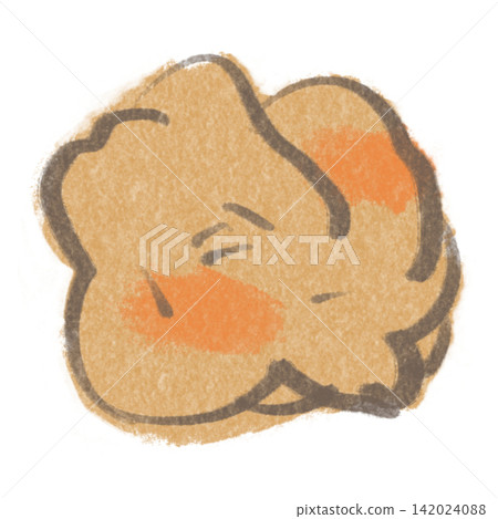 Fried chicken (karaage), chicken meat, hand-drawn illustration Fried chicken (karaage), chicken meat, hand-drawn illustration 142024088
