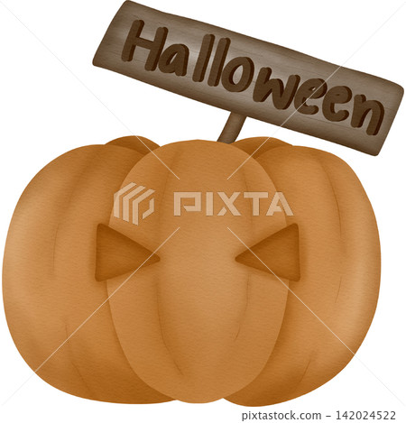 Halloween pumpkin for the Halloween festival hand drawn transparency illustration Halloween pumpkin for the Halloween festival hand drawn transparency illustration 142024522