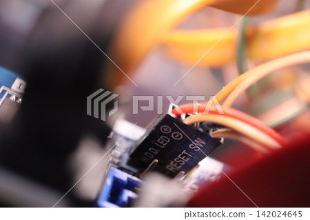 Close-up of Electronic Circuit Components 142024645