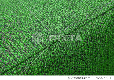 Textured green furniture fabric with stitching Textured green furniture fabric with stitching 142024824