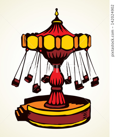 Attraction carousel. Vector doodle symbol Attraction carousel. Vector doodle symbol 142024902