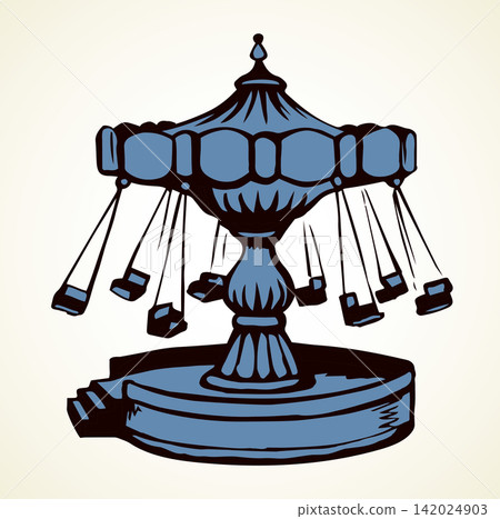 Attraction carousel. Vector doodle symbol Attraction carousel. Vector doodle symbol 142024903