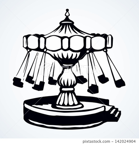Attraction carousel. Vector doodle symbol Attraction carousel. Vector doodle symbol 142024904