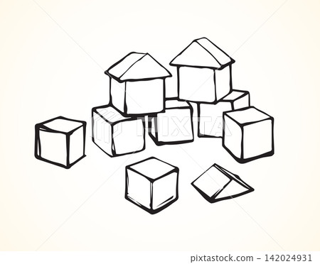 Children's cubes. Vector drawing Children's cubes. Vector drawing 142024931