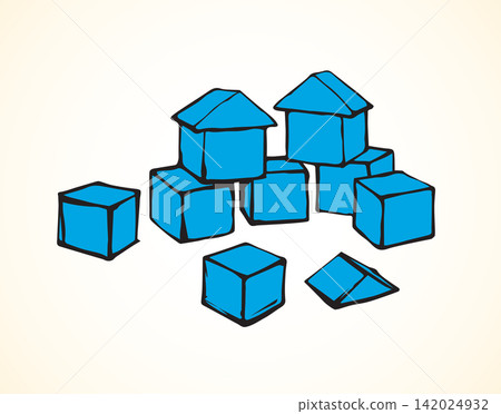 Children's cubes. Vector drawing Children's cubes. Vector drawing 142024932