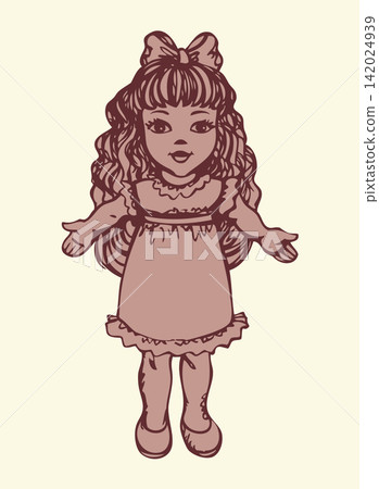 Doll. Vector drawing Doll. Vector drawing 142024939