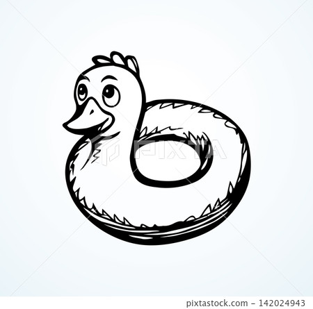 Inflatable swimming ring. Vector drawing Inflatable swimming ring. Vector drawing 142024943