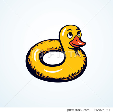 Inflatable swimming ring. Vector drawing Inflatable swimming ring. Vector drawing 142024944
