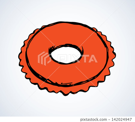 Inflatable swimming ring. Vector drawing 142024947
