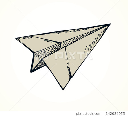 Paper airplane. Vector drawing Paper airplane. Vector drawing 142024955