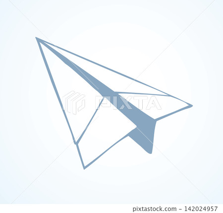 Paper airplane. Vector drawing Paper airplane. Vector drawing 142024957
