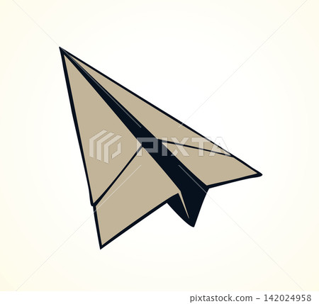 Paper airplane. Vector drawing Paper airplane. Vector drawing 142024958