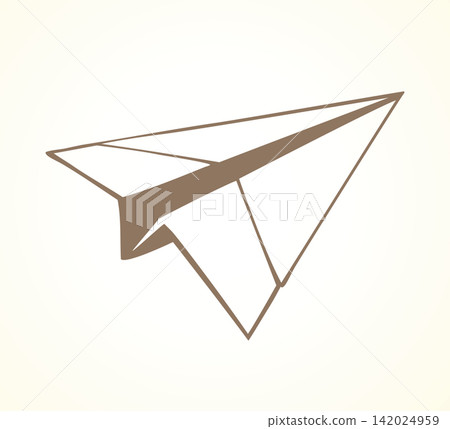 Paper airplane. Vector drawing icon Paper airplane. Vector drawing icon 142024959