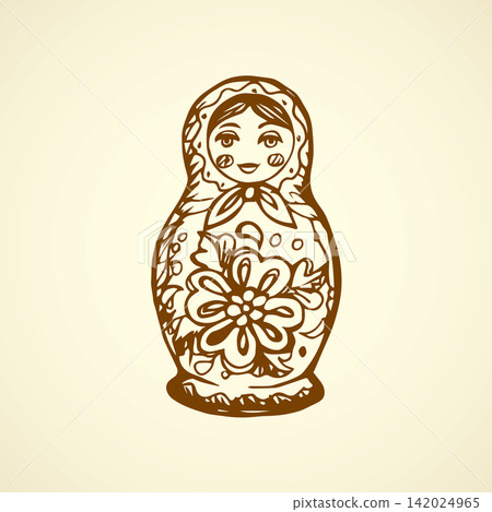 Vector drawing. Nested doll 142024965