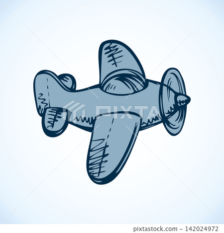 Toy Airplane. Vector drawing 142024972