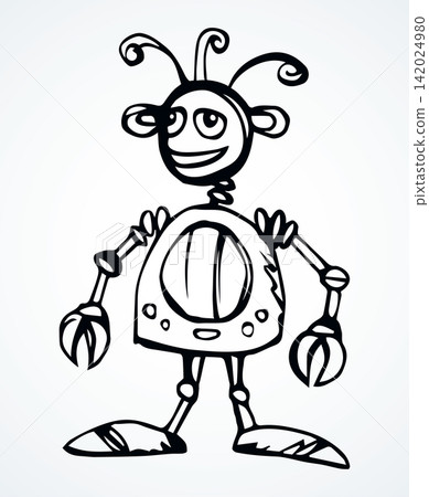 Robot. Vector drawing icon sign Robot. Vector drawing icon sign 142024980