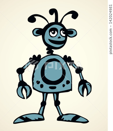 Robot. Vector drawing icon sign Robot. Vector drawing icon sign 142024981